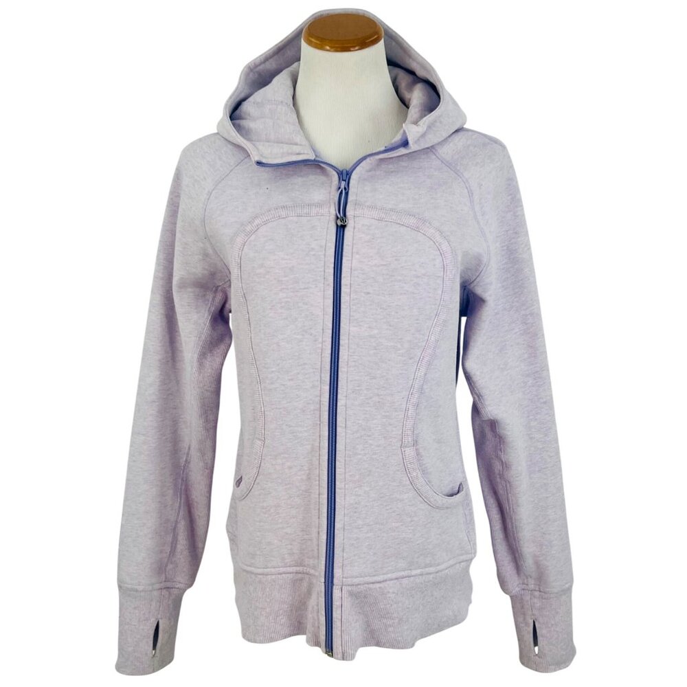 Vtg Y2K Lululemon Heathered Purple Fleece Lined Scuba Hoodie | Athleisure Preppy - Picture 12 of 16